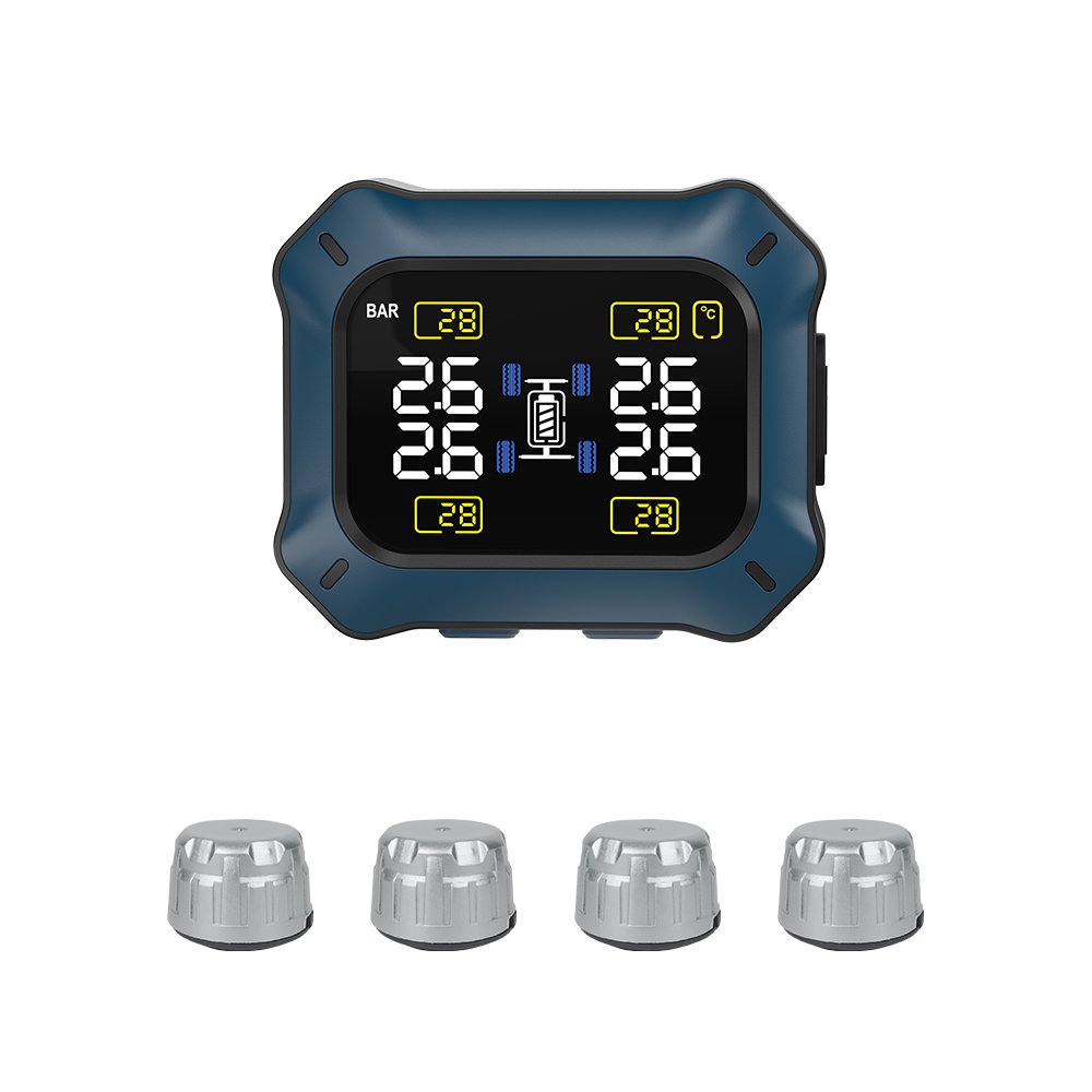 Factory Direct Sales Tire Pressure Monitoring System Automatic Safety Alarm System LCD Display Suitable for Home Cars and ATVs
