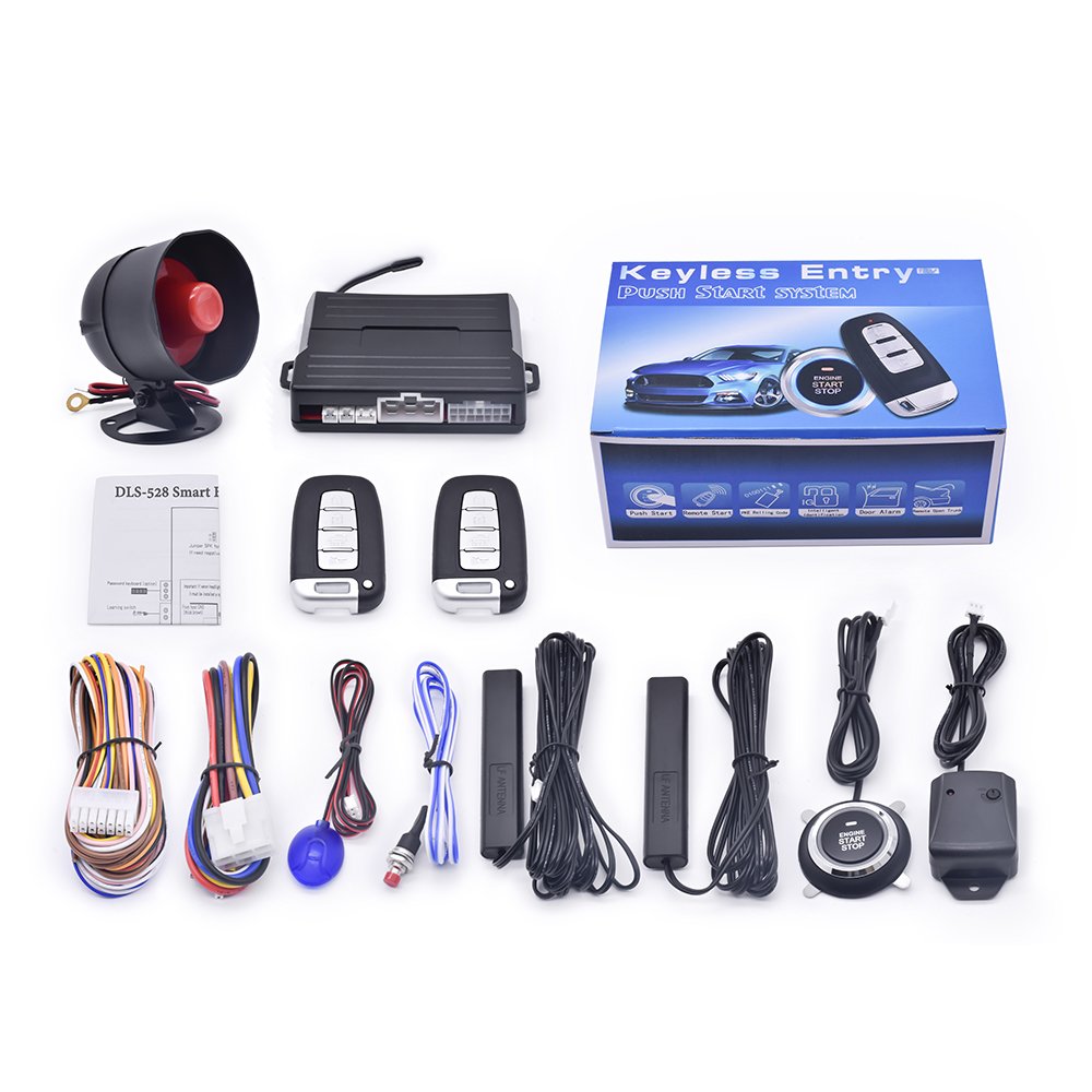 Universal PKE Car Security Alarm System with Push Button Start/Stop One-Way App Control Manufacturer Designed for Toyota Series
