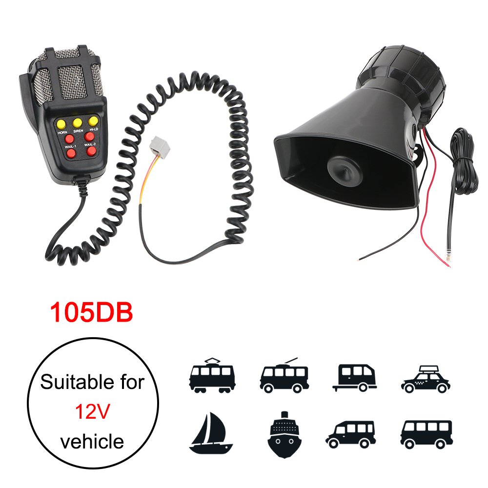 Car Alarm Horn, 7-tone Wireless Alarm Horn, Call Recording Horn, 7tone Sirenhorn Remote Control