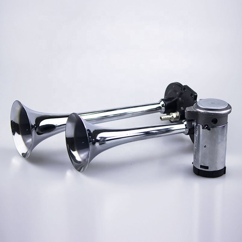 12V 135DB Dual Trumpet Super-loud Train Horn 12 Waterproof Aluminum Universal Air Horn
