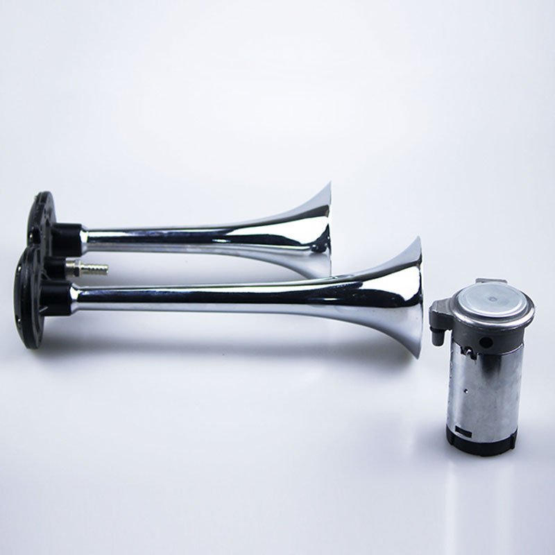 12V 135DB Dual Trumpet Super-loud Train Horn 12 Waterproof Aluminum Universal Air Horn