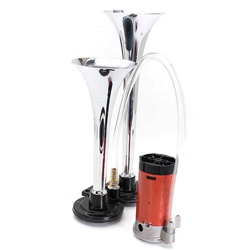 12V 135DB Dual Trumpet Super-loud Train Horn 12 Waterproof Aluminum Universal Air Horn