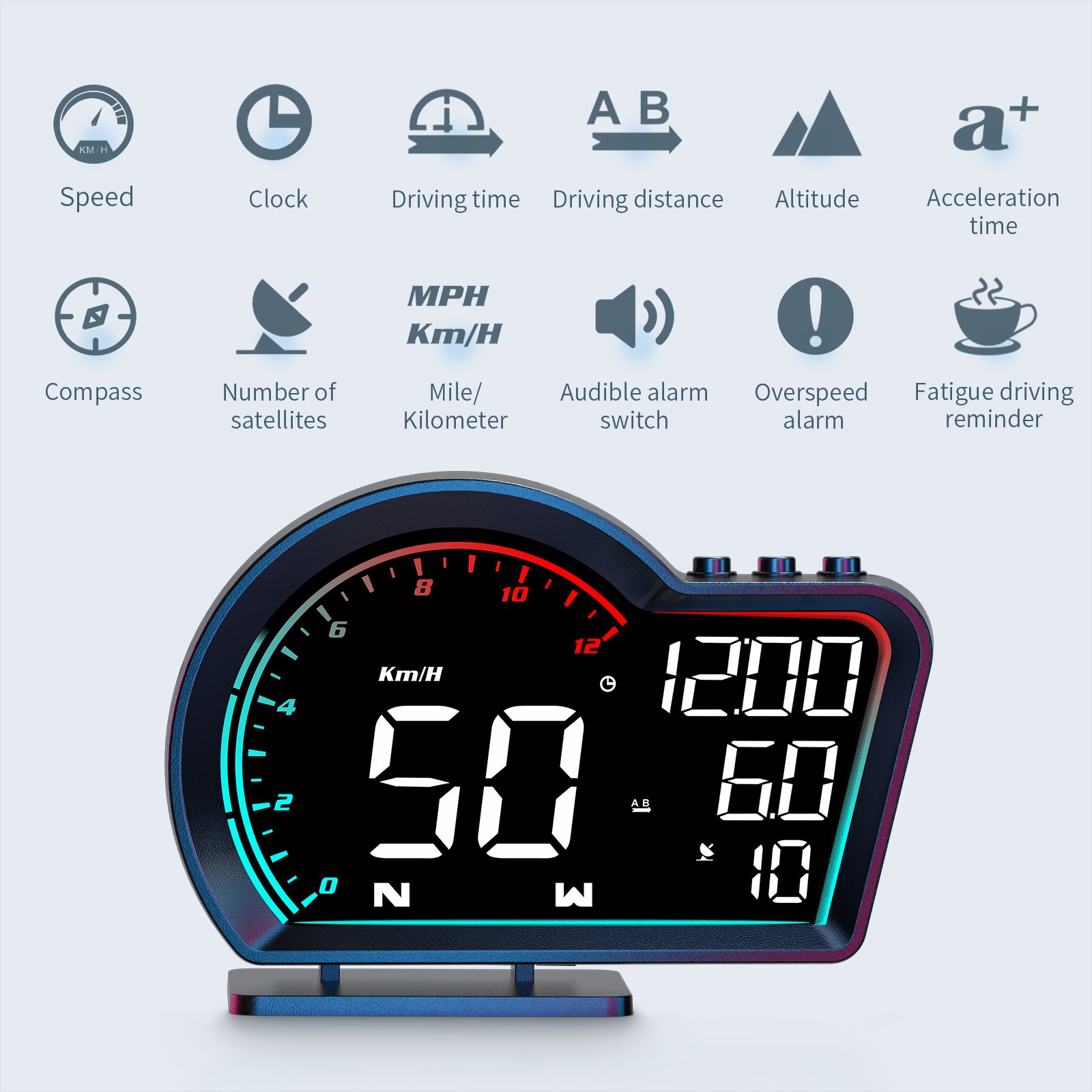 HUD G16 Universal Car GPS Smart Gauge Head up Display Speedometer Colorful Screen for All Cars