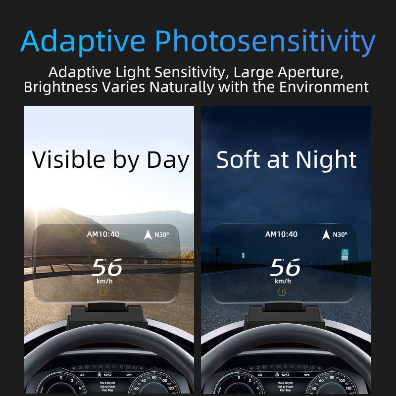 H10 HUD Universal Head-up Display GPS OBD Wireless CarPlay Auto Navigation & TPMS HD Smartphone Screen Projection Display