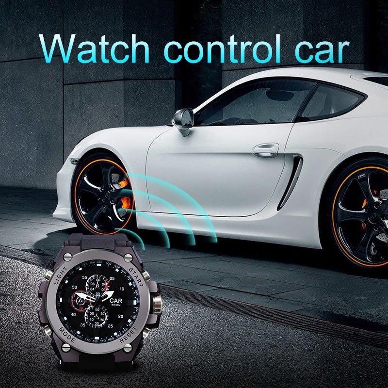 Carqseng One Way Smart Watch Keyless Entry System 12V Remote Start Car Alarm with Watch Remote Control Key