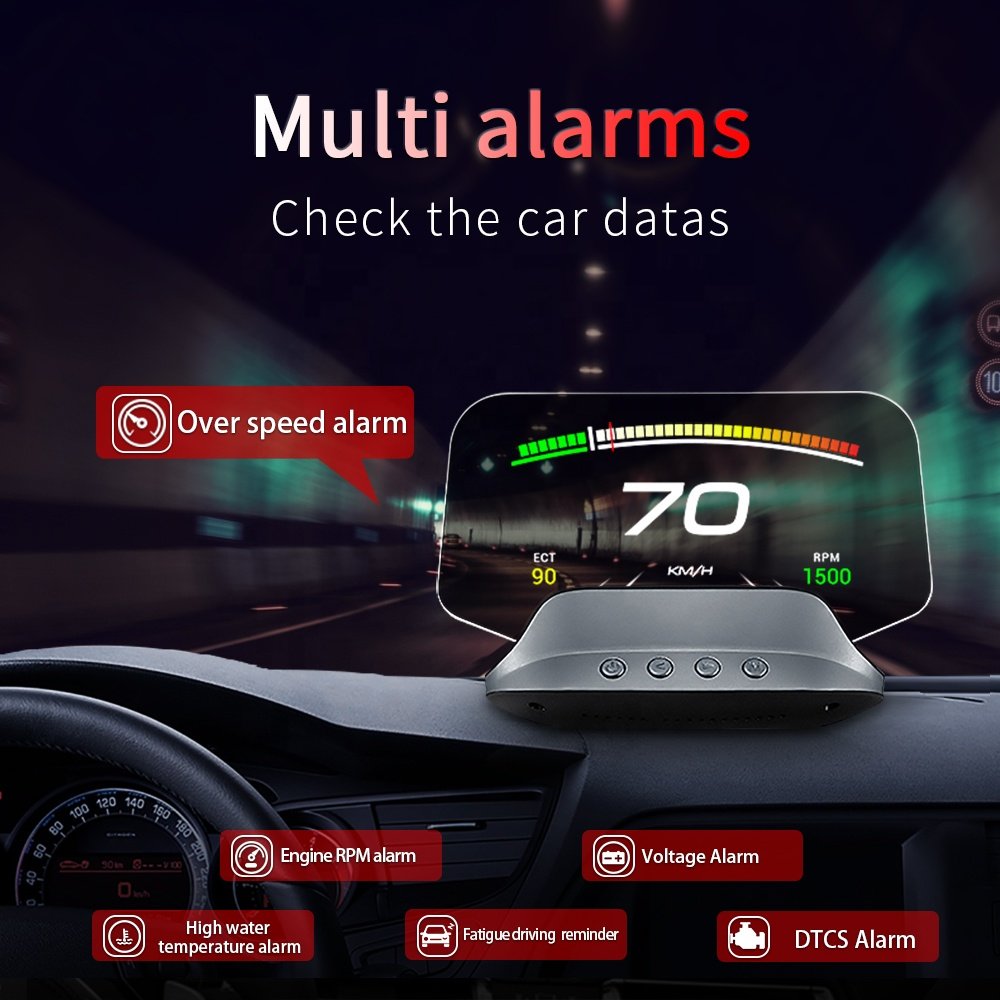 2023 Popular Car Auto Meter C3 HUD OBD2 Speed RPM Display GPS Multi-function Head up Display Navigation for Cars
