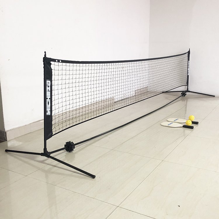 Portable 5M Pickleball Net System with Foldable Rackets and Balls Easy Setup Height Adjustable for Tennis Badminton Training