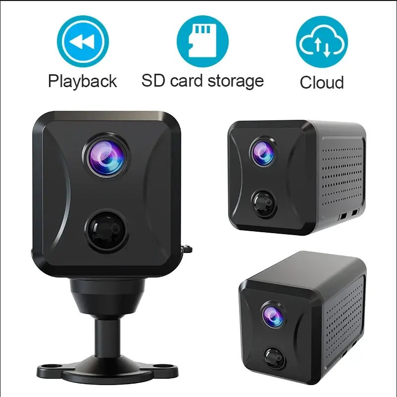 UBOX 4G 4MP Mini Camera HD Night Vision Camera No Need to Plug Power Pet Car Sitter Monitor 4G Sim Card Security Mini Camera
