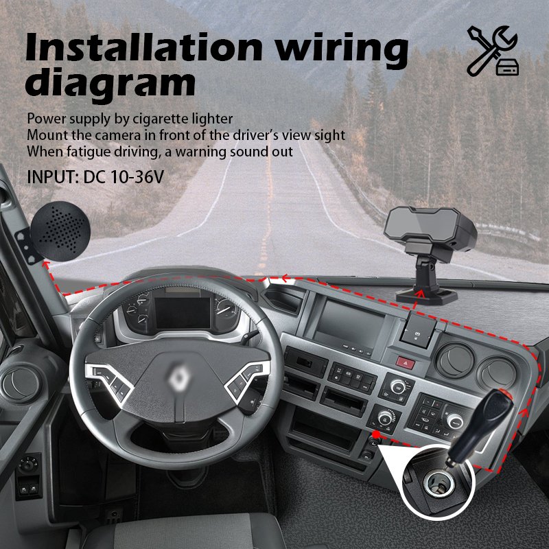 Advanced DMS Camera System Sleeping Distracted Detecting 1080P Camera Driver Fatigue Smoke Alarm Vehicle Truck Bus Car DSM
