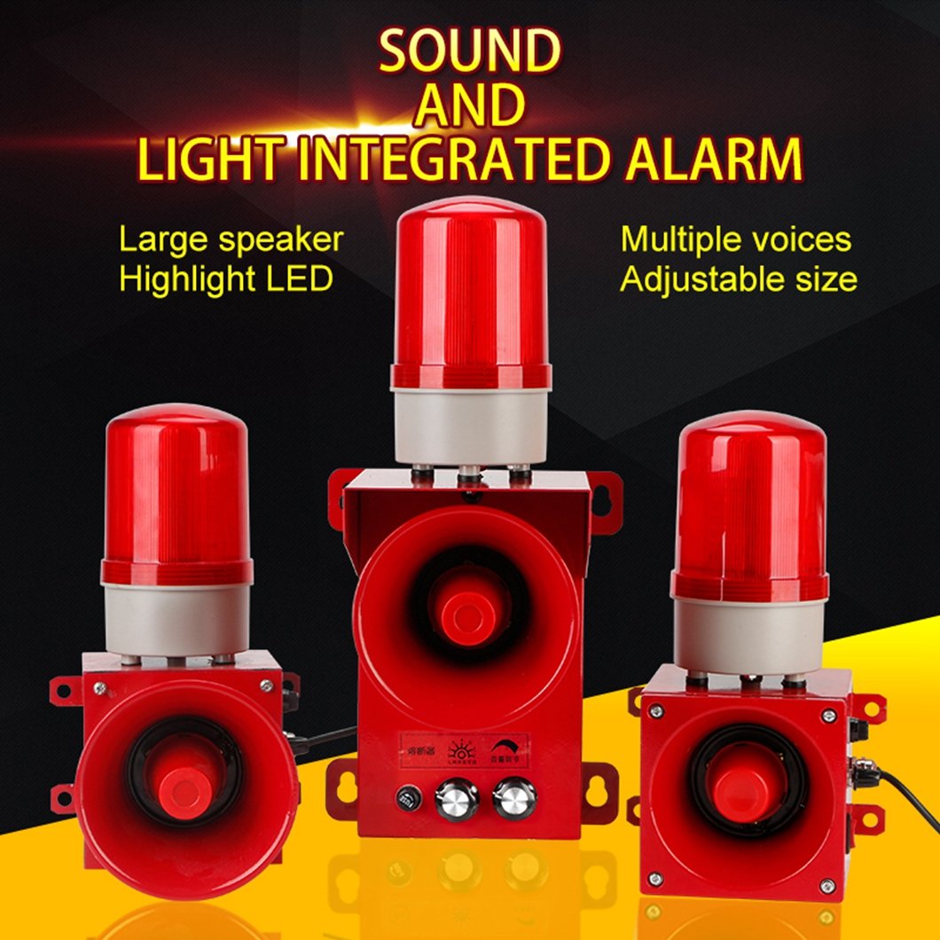 HTJ-01 Sound-Alert Alarm System With Warning Light Car Alarm System Security Home Alarm Security System