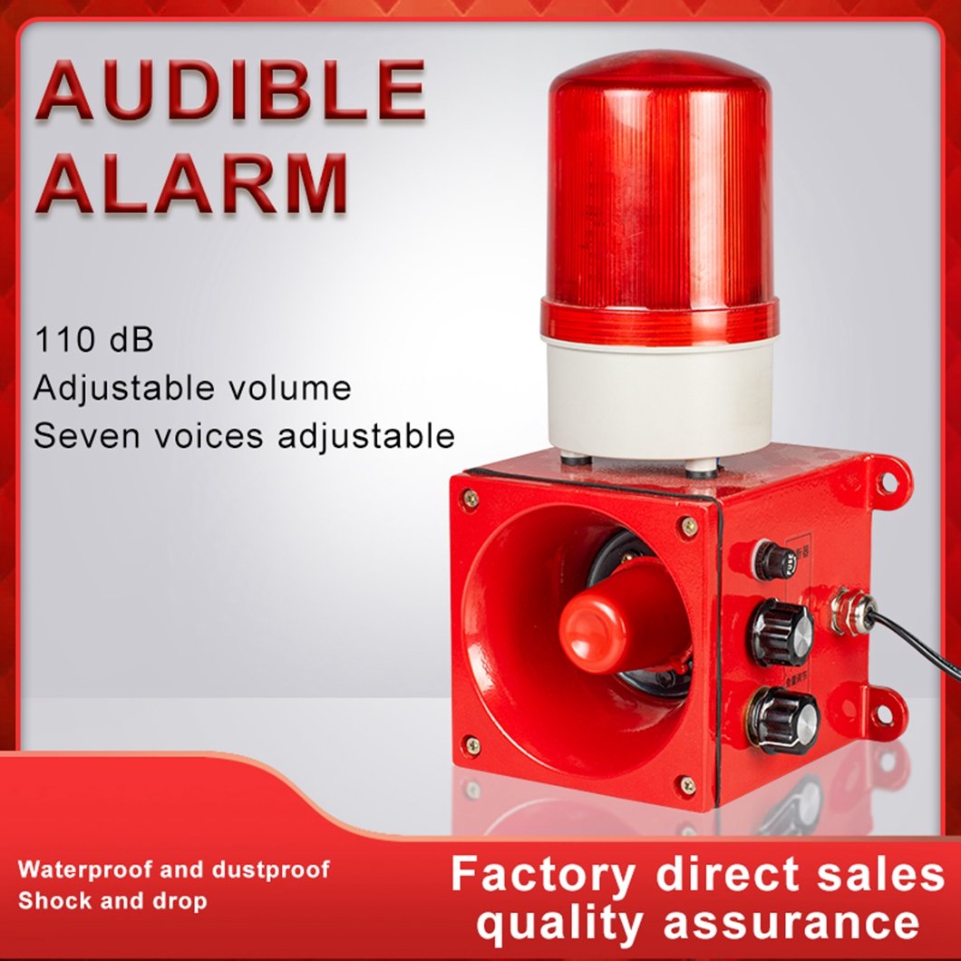 HTJ-01 Sound-Alert Alarm System With Warning Light Car Alarm System Security Home Alarm Security System