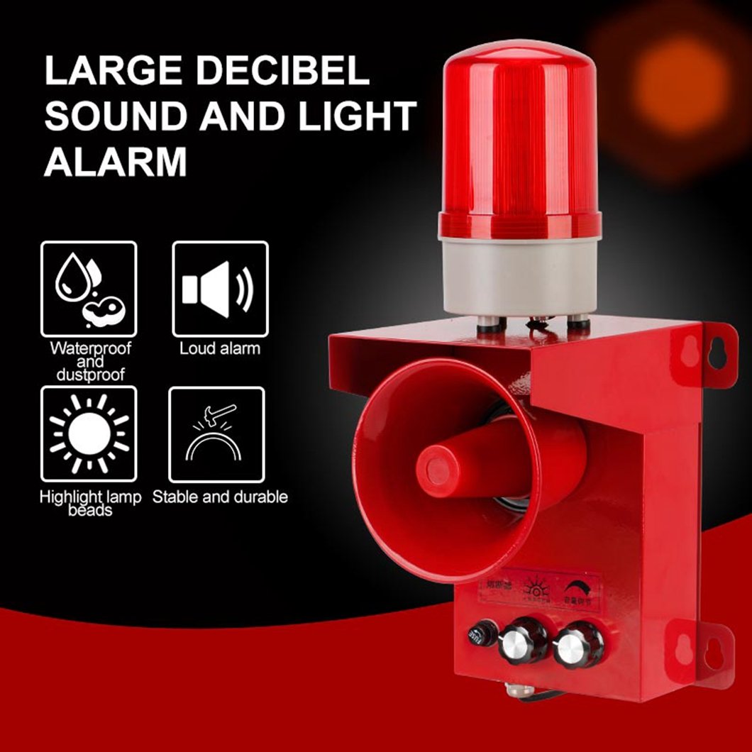 HTJ-01 Sound-Alert Alarm System With Warning Light Car Alarm System Security Home Alarm Security System