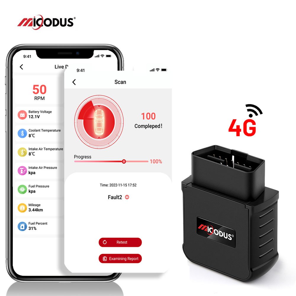 Micodus MV55G Plug n Play Obd2 Sim Card Canbus Reading Diagnostic ACC Detection Car Tracking Device 4G Obd Vehicle Tracker Gps