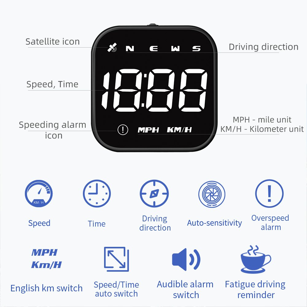 G4S Head up Display Car Speedometer Smart Digital Alarm Reminder GPS HUD Suitable for Placement