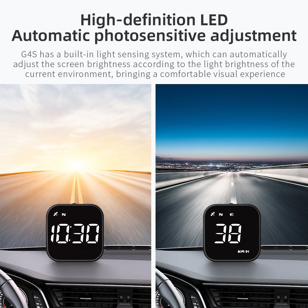G4S Head up Display Car Speedometer Smart Digital Alarm Reminder GPS HUD Suitable for Placement