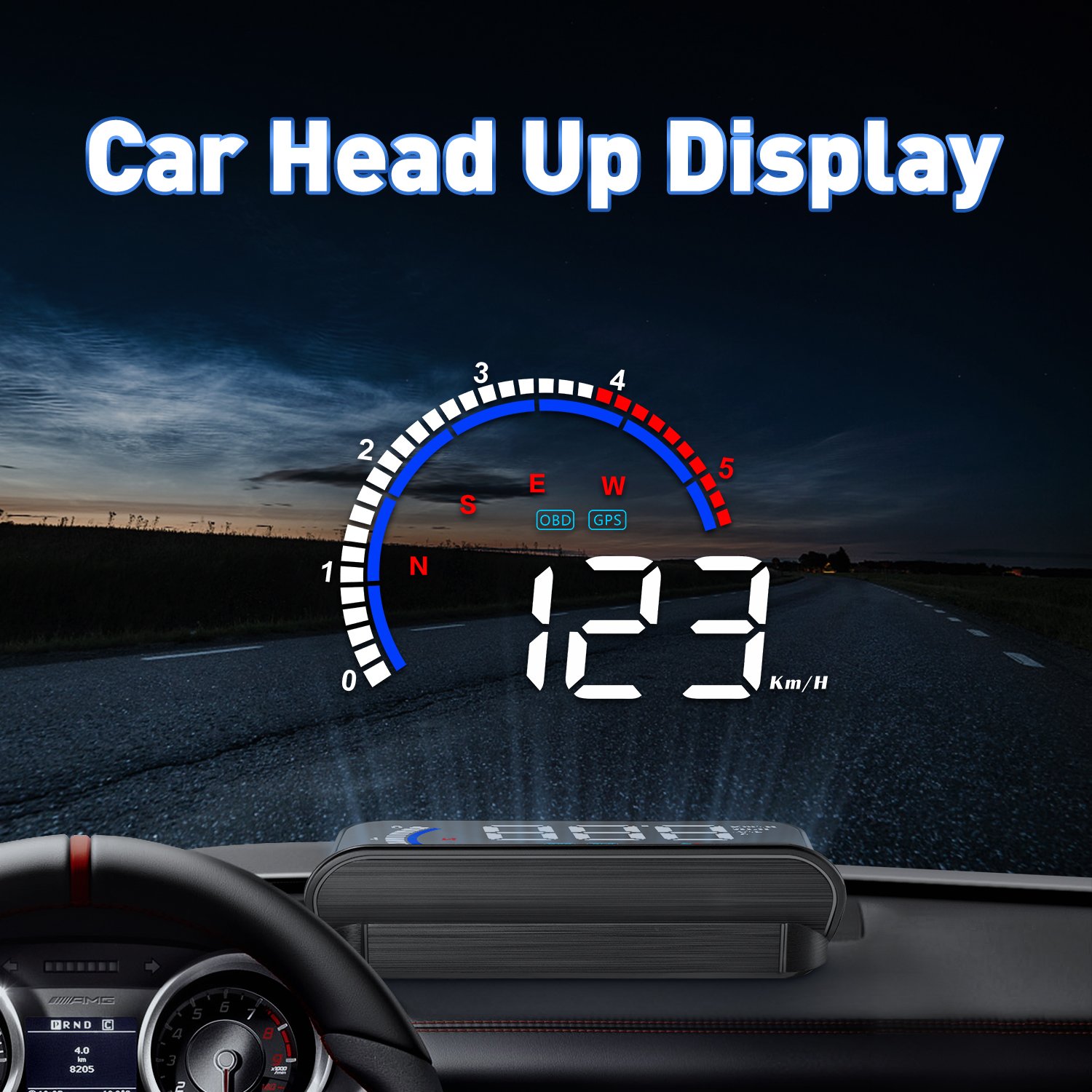 OBD2 GPS Smart Gauge HUD M13 Plus Car Projection Speedometer Water Temperature Alarm Auto Electronics Heads up Display