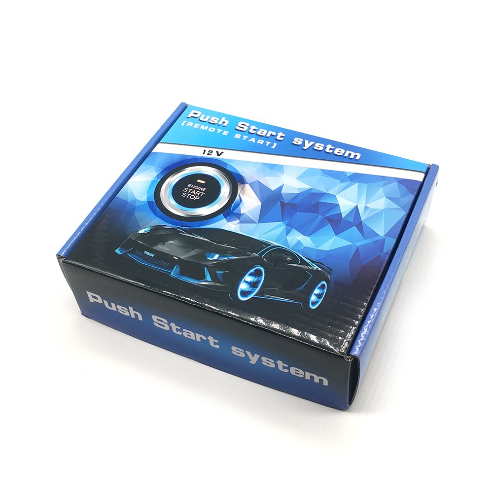CARQSENG PKE Remote Start Stop Car Alarms with Smart LCD Car Key and Phone App Control