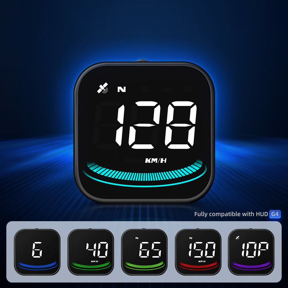 HUD G4 Car Head up Display G4 Auto Electronic RPM Speedometer USB Connect GPS Gauge for All Car