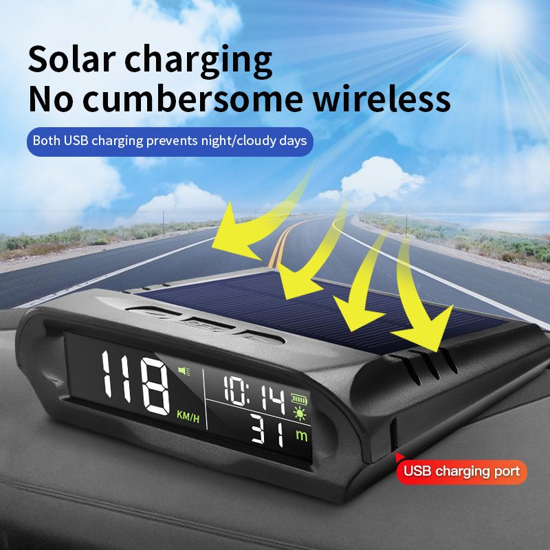 VJOYCAR Full Screen Size Universal GPS Speedometer Motorcycle Bike Bicycle Car Solar Car Meter HUD Display