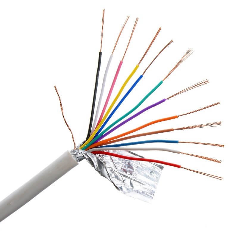 22 AWG 4 Conductor Stranded Shielded Plenum Cable White CL3P Jacket for Security/Alarm/Access Control/So