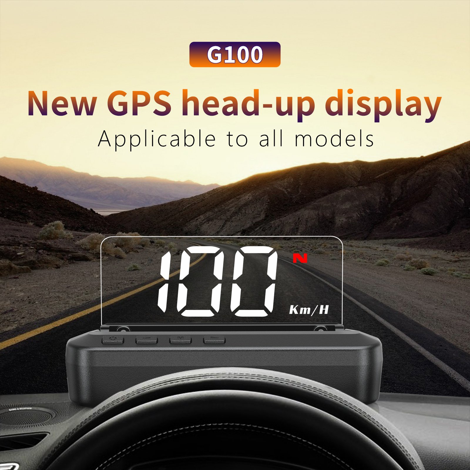 New Auto Electronics C100 Vehicle Heads up Display GPS Multifunction OBD2 HUD Head up Display Projector