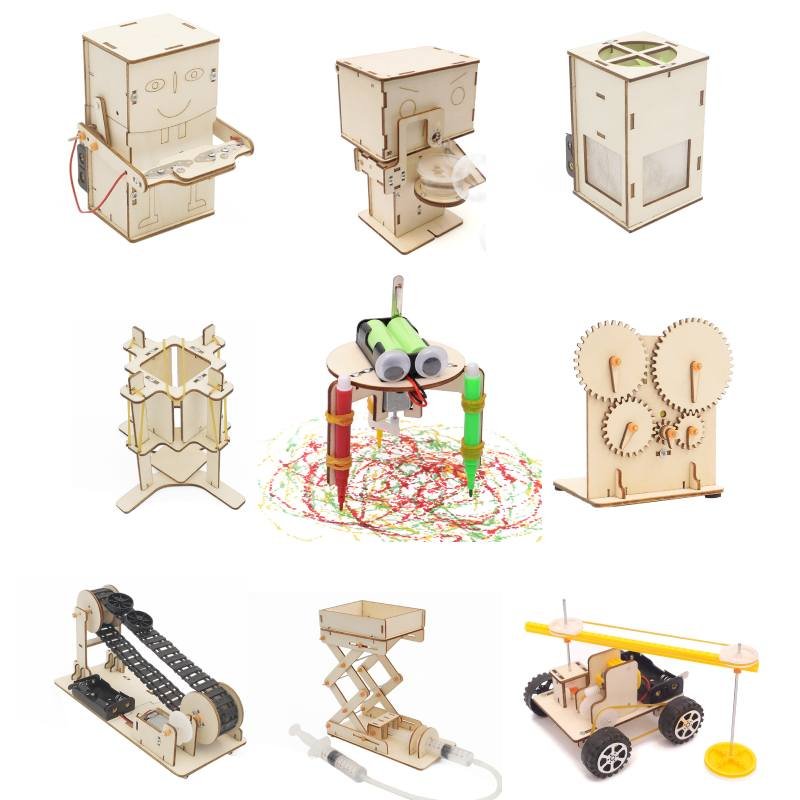Diy 3D STEM Wooden Science Kit Assembly Creation Solar Powered STEM Toys for Kids