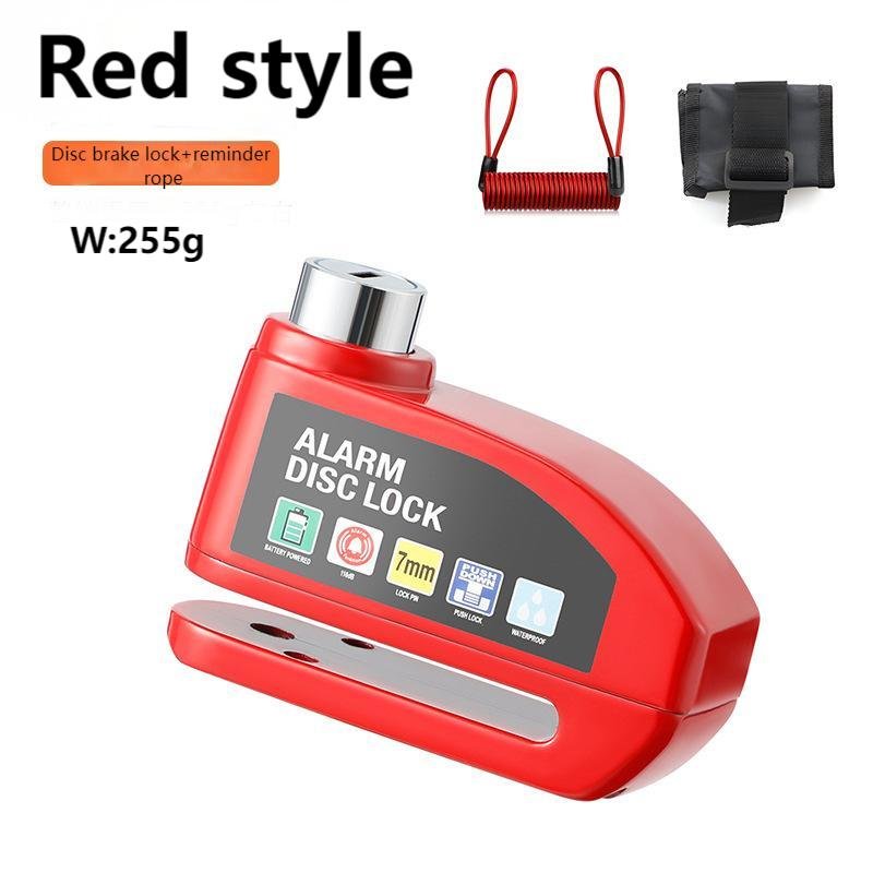 Motorcycle Alarm Lock Electric Bike Scooter Disc Brake Lock Waterproof High Decibel Wheel Alarm Lock with Multiple Colour