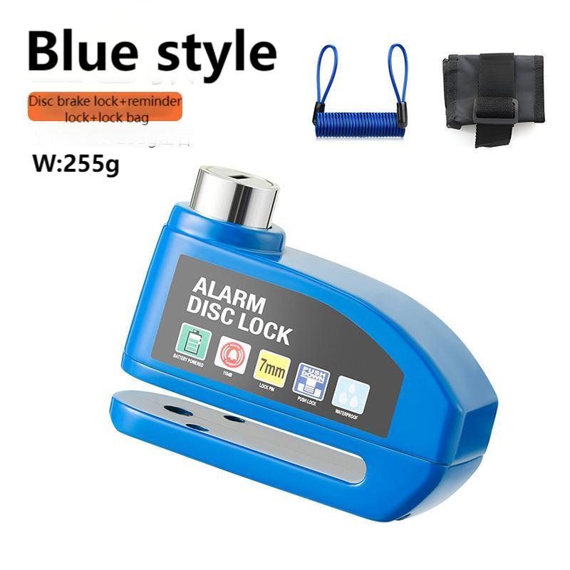 Motorcycle Alarm Lock Electric Bike Scooter Disc Brake Lock Waterproof High Decibel Wheel Alarm Lock with Multiple Colour