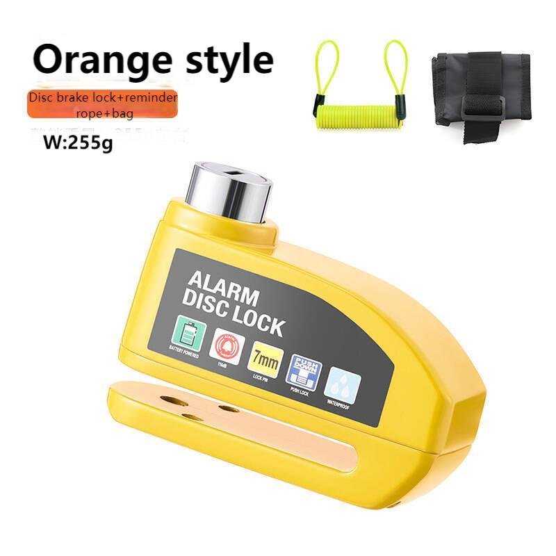 Motorcycle Alarm Lock Electric Bike Scooter Disc Brake Lock Waterproof High Decibel Wheel Alarm Lock with Multiple Colour