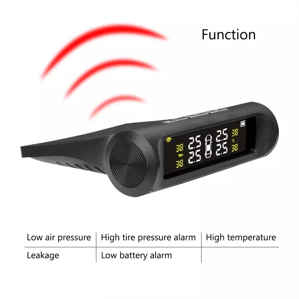 Car Tpms Tyre Pressure Monitor System Wireless External Sensor Digital Lcd Screen Display Auto Security Alarm