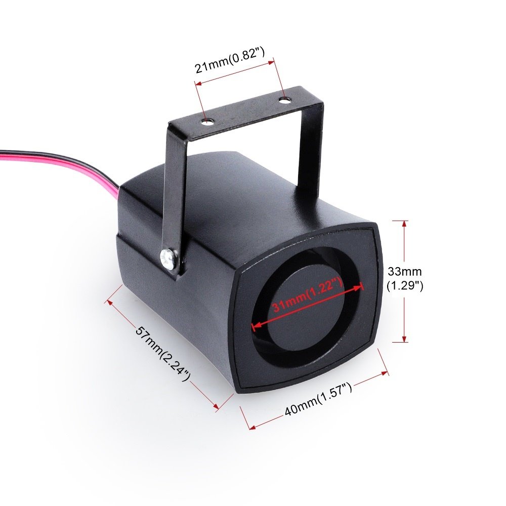Warning Siren Sound Signal Backup Alarms DC 12V 100dB Horns Beep Reverse Slim Invisible Air Horn for the Car