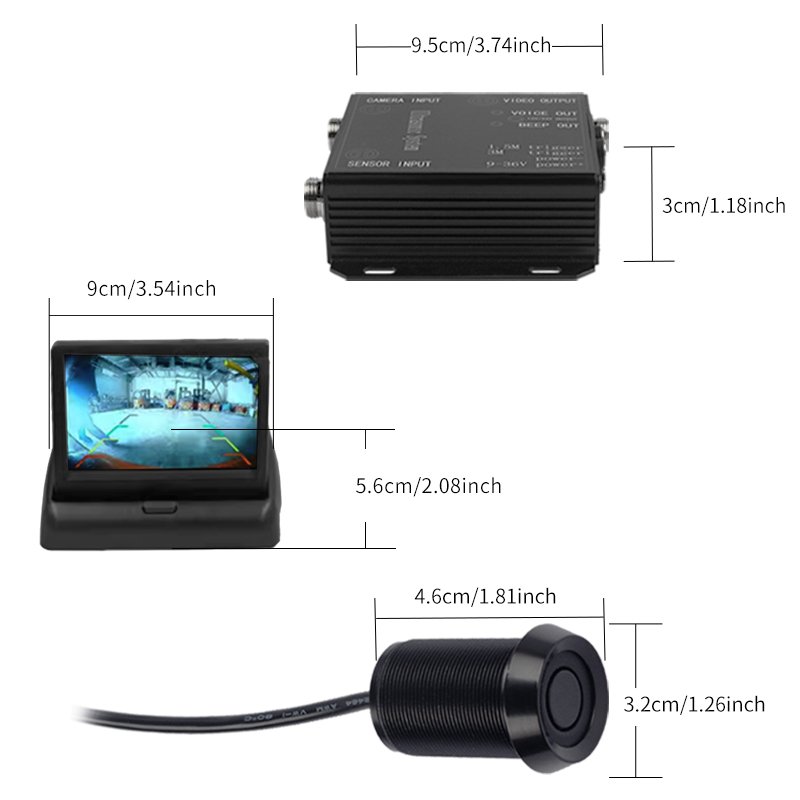 Forklift Reverse Anti-Collision System Security Universal 10-80V Area Alarm Anti-Interference Warning Reverse Radar