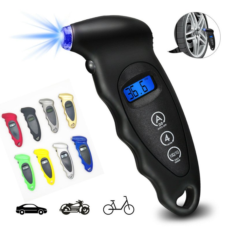 Digital Tire Diagnostic Gauge 150 PSI 4 Setting Backlight High Monitoring Car Tire Pressure Gauge LCD Display