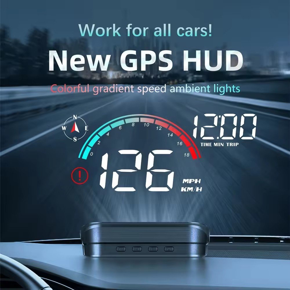 2024 Newest Head up Display GPS Car HUD M22 Digital Speedometer With Driving Speed Over Speed Alarm