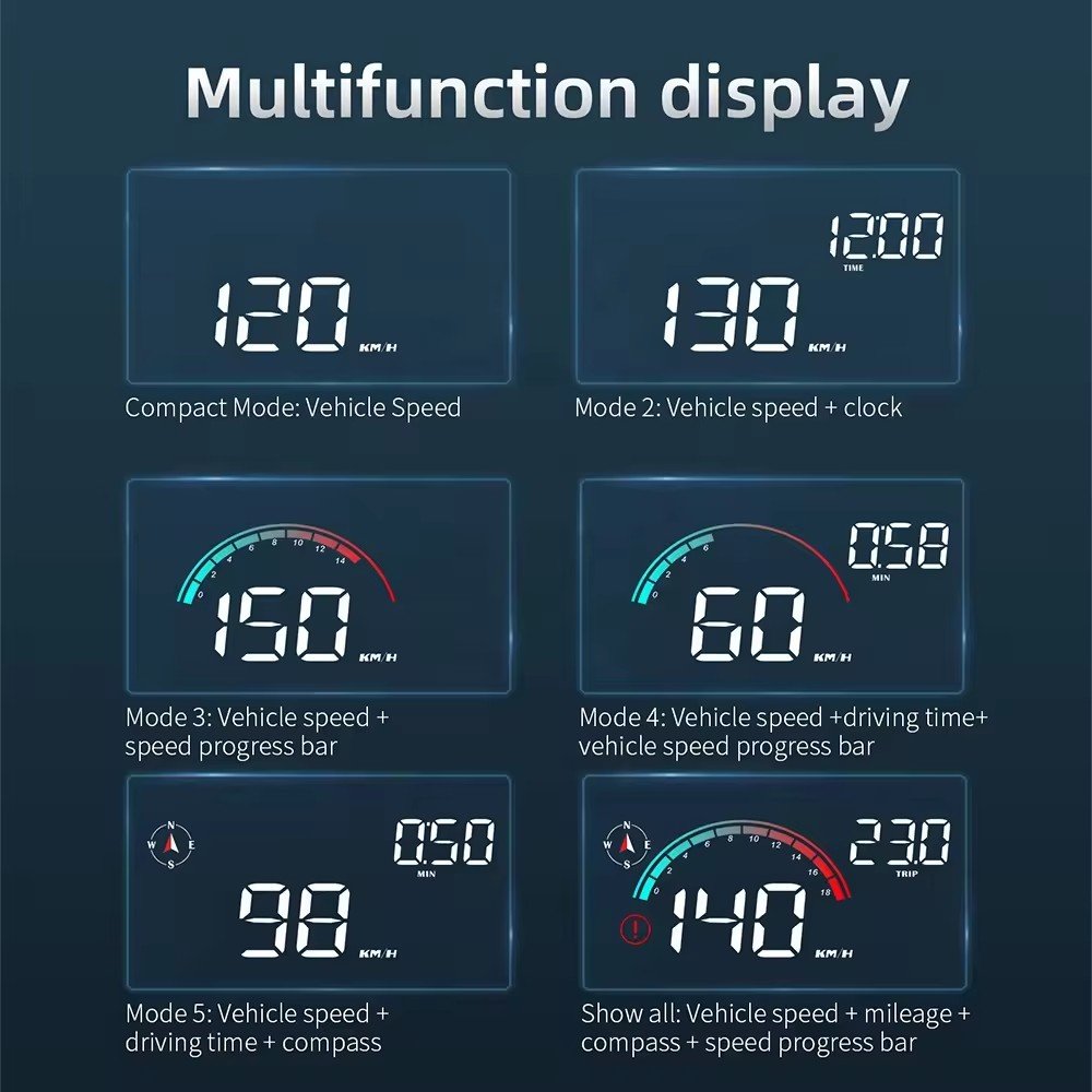 2024 Newest Head up Display GPS Car HUD M22 Digital Speedometer With Driving Speed Over Speed Alarm