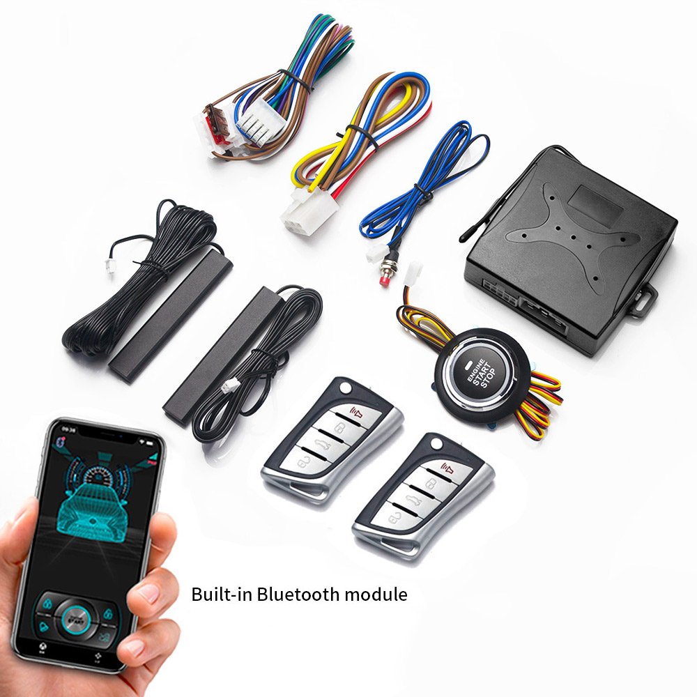 Hot Sales Mobilephone Remote Control Universal 12V Car Engine Start One Button Start Stop Autostart PKE Keyless Entry System