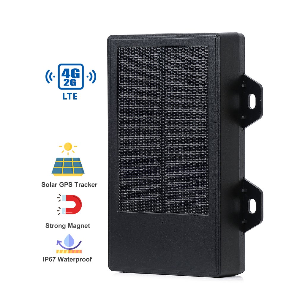 Solar Powered 10000mAh Removal Alarm Magnetic Vehicle 4G GPS for Car Truck Solar GPS Tracker