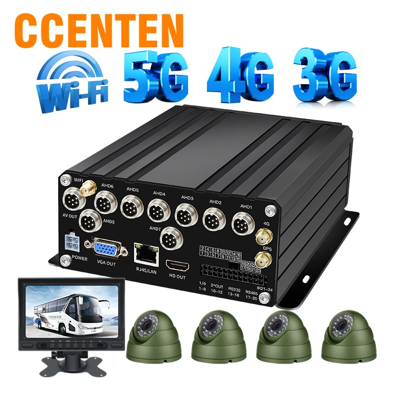 8-Channel Advanced Night Vision Vehicle DVR System HD Recording GPS Tracking Remote Monitoring 4G CMSV6 Realtime Video Recorder