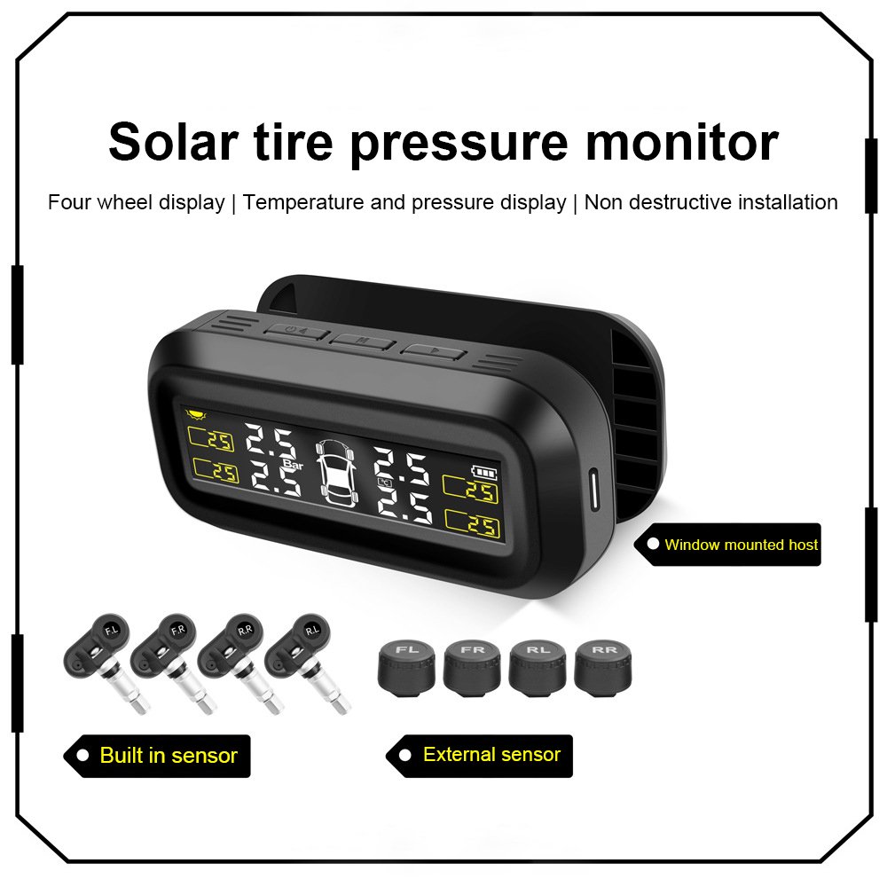 Sensor External Internal System Solar Powered Alarms Wireless Tpms for Cars Digital Type Car TPMS Tire Pressure Monitor System