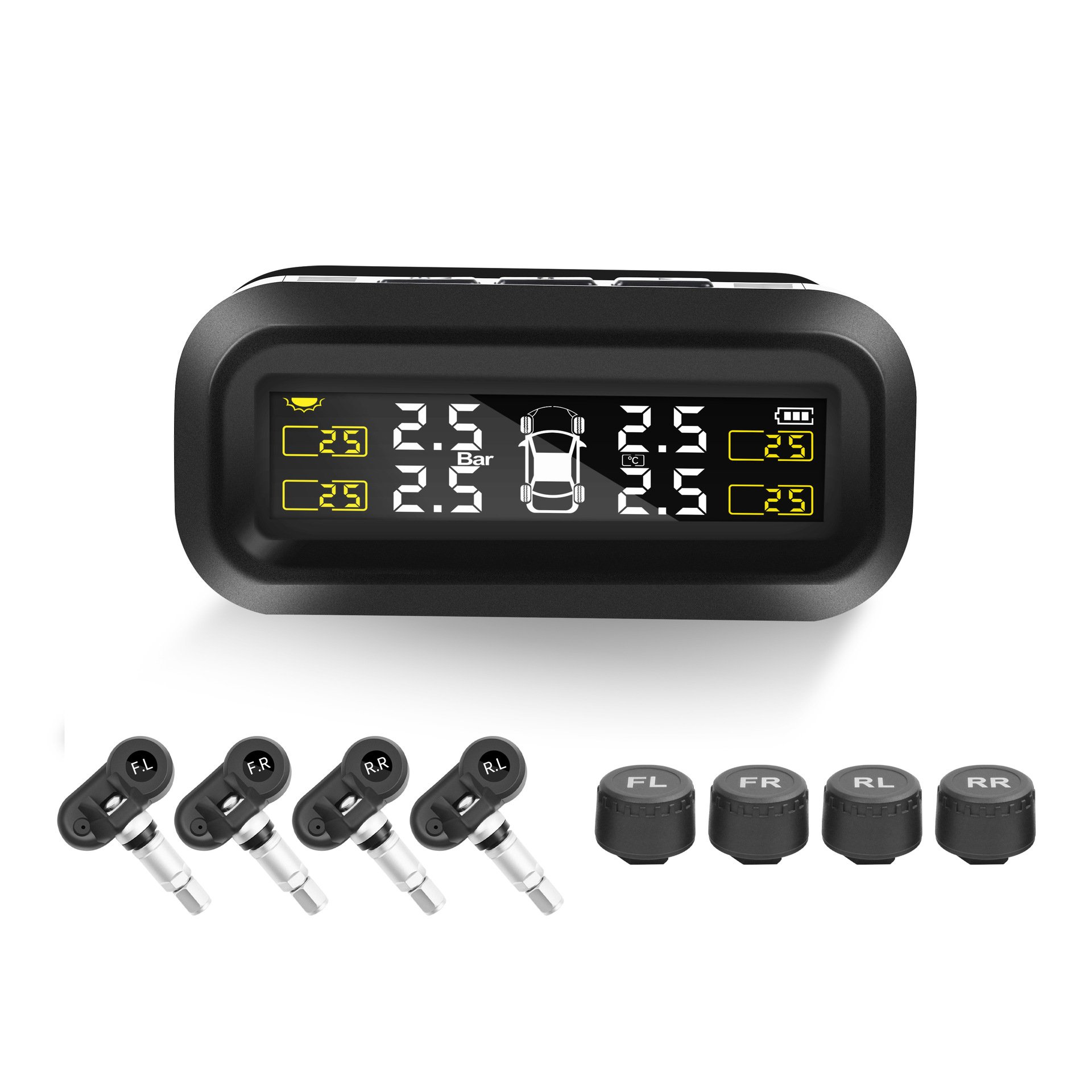 Sensor External Internal System Solar Powered Alarms Wireless Tpms for Cars Digital Type Car TPMS Tire Pressure Monitor System