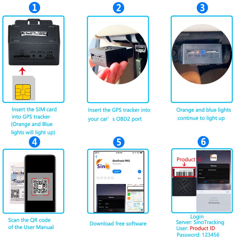 SinoTrack ST-902LA Real Time Car Tracking Shock Sensor Alarm 4G+2G OBD GPS Tracking Device for Thailand Malaysia Singapore