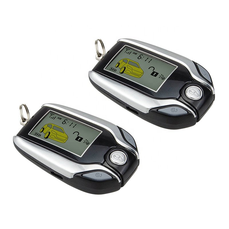 2 Way Car Alarm System Shock Sensor Warning Lcd Pager Display Pke Keyless Entry
