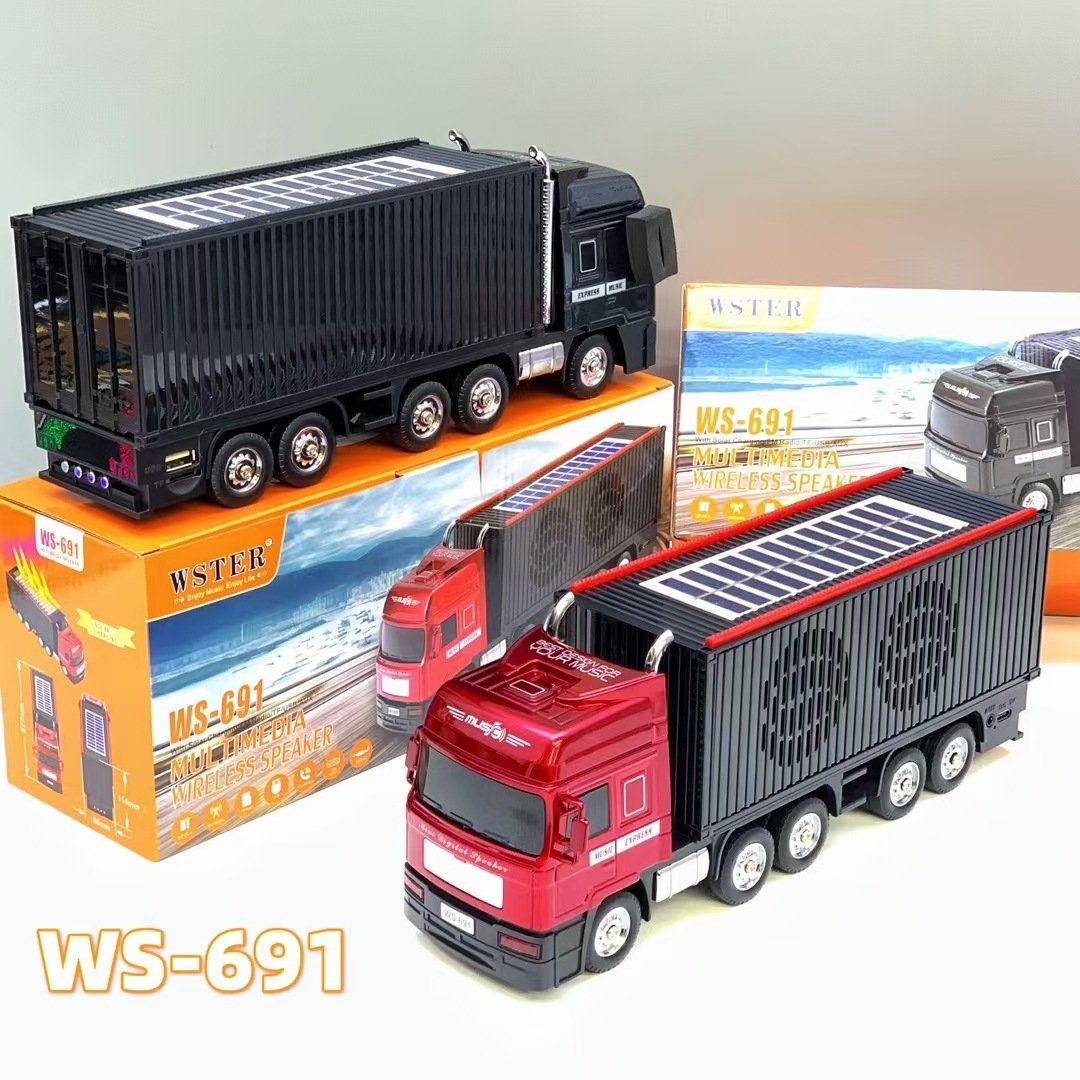 Solar Energy WS-691 Container Design Wireless Desktop Party BT Portable Sound Box Pickup Car Mini Karaoke Speaker With FM Radio