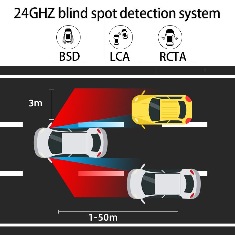 For Volkswagen Car Golf6 MK6 Golf7 Mk7 Passat B6 B7 B8 Bsd Blind Spot Mirror 24GHz Microwave radar Bsm Lane Change Assistance