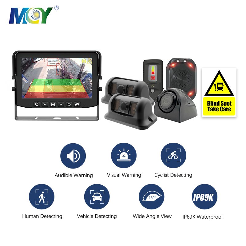 Mcy Full Hd Blind Spot Kit All-In-One Dvs Progressive Safe System Side Reversing Backup Bsd Ai Based Camera