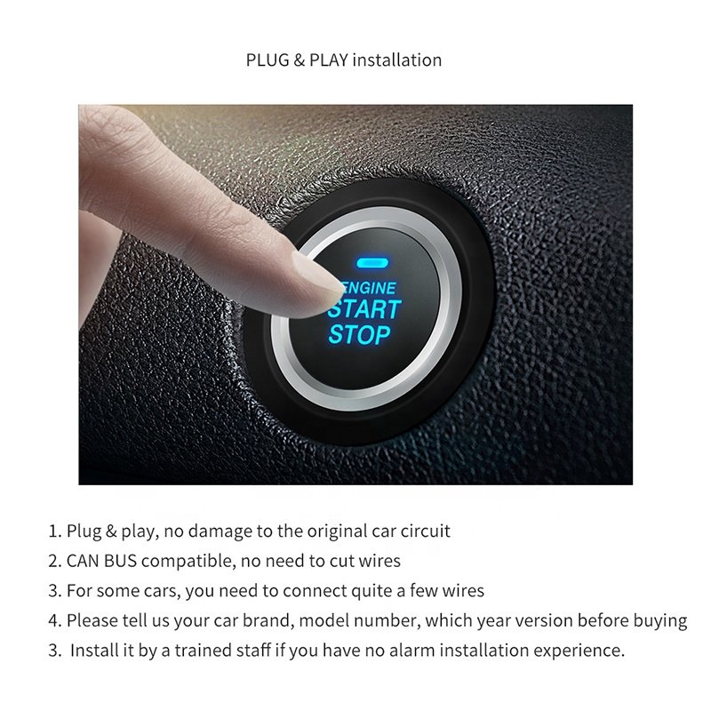 EASYGUARD Plug & Play CAN BUS Fit for Camry 06-14 PKE Car Alarm System Push Button Starter Smart Key Remote Starter
