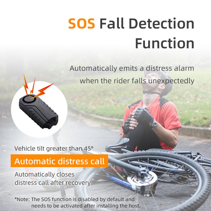 Wireless Waterproof 113db Bicycle Alarm Anti-Theft Vibration for E-Bike With Remote IP65 Battery Power Bike Alarm