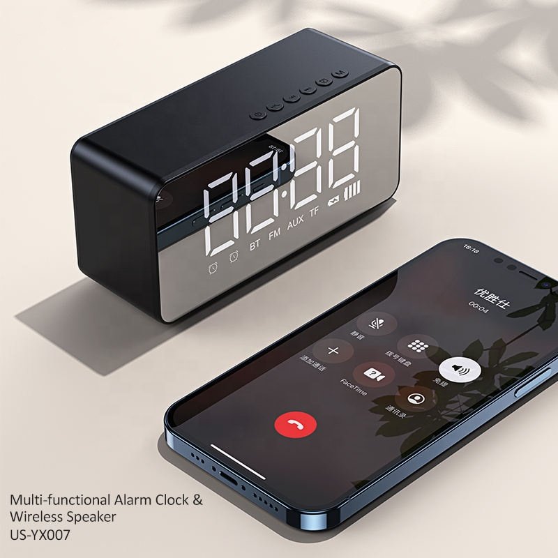New Arrival Portable Wireless Speakers Alarm Clock Car Home BT Speaker Wireless Retro Speaker