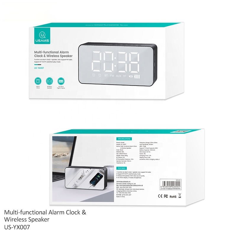 New Arrival Portable Wireless Speakers Alarm Clock Car Home BT Speaker Wireless Retro Speaker