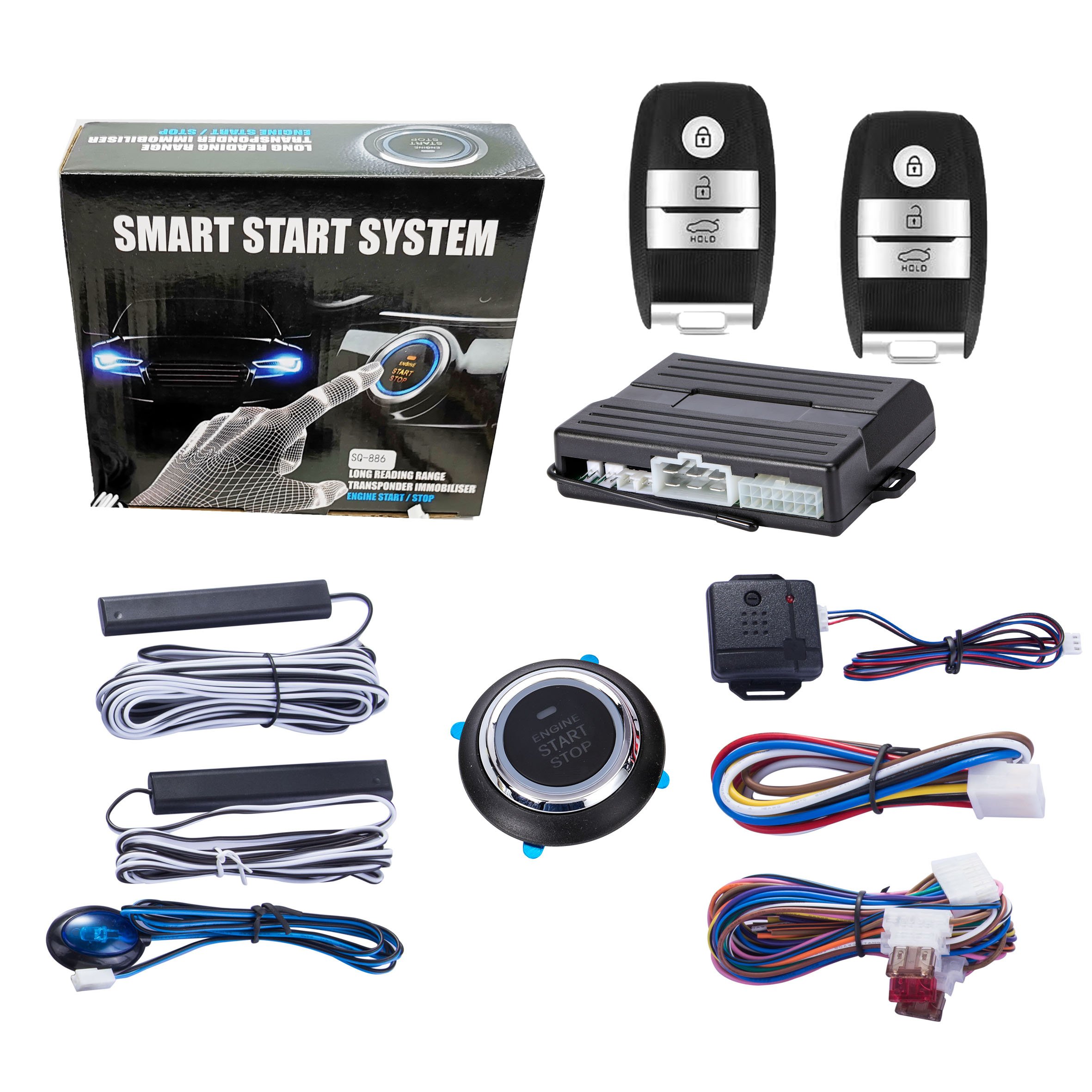 High Technology Phone Application Push Button Engine Start Kit Passive Immobilizer Alarma De Auto Con Encendido a Distancia
